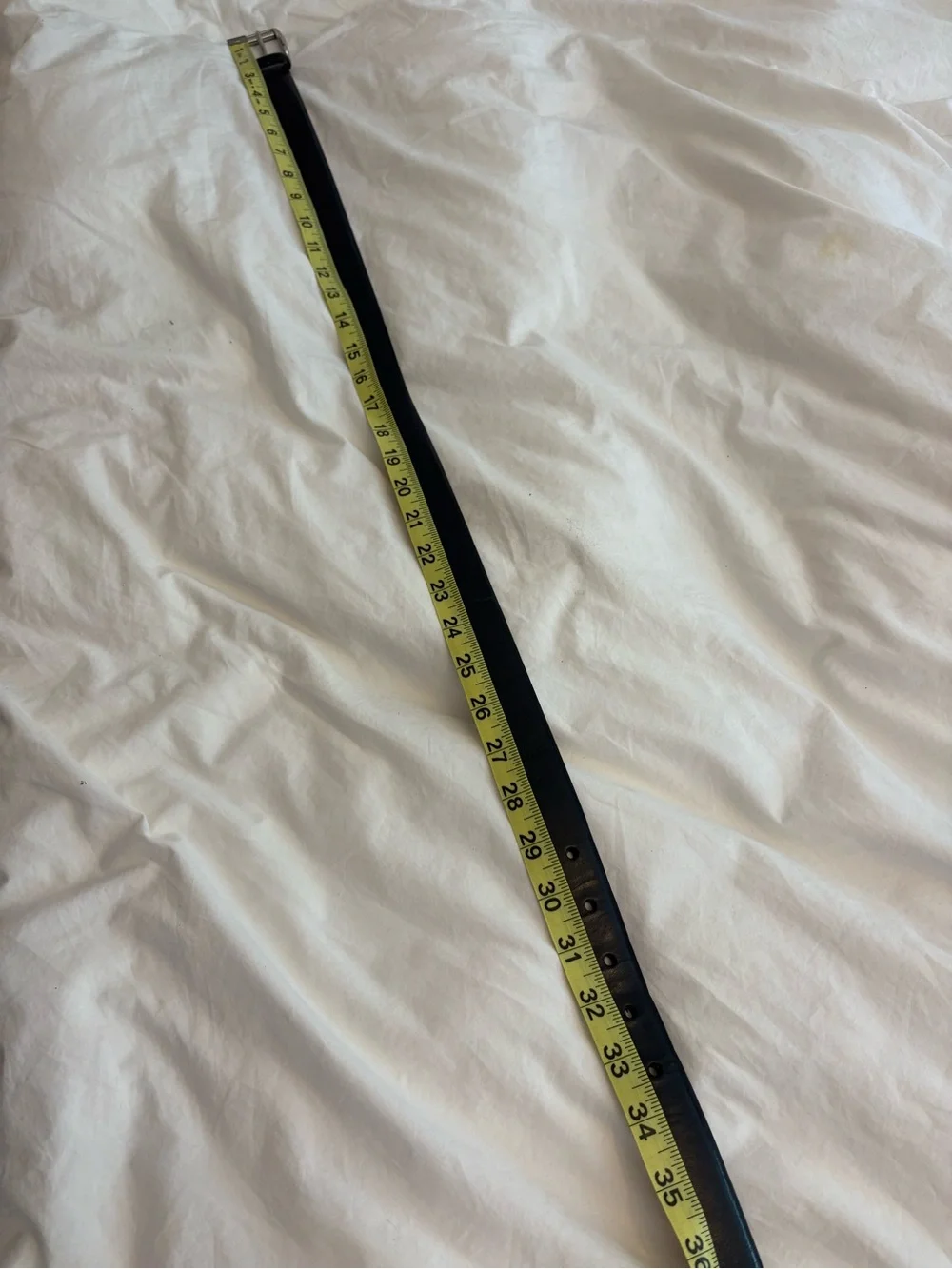 Ralph Lauren Black Leather Belt with Silver Buckle